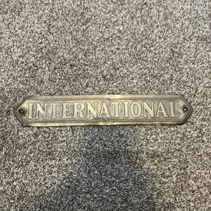 Vintage 1930's International Truck Badge Hood Emblem 12" Long